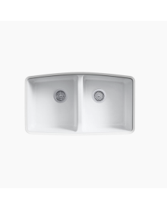 Kohler  Brookfield Cast Iron Sink Double Bowl - White