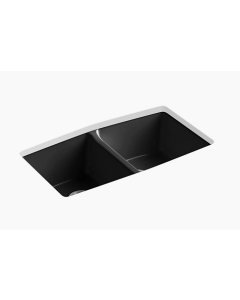 Kohler Brookfield Cast Iron Sink Double Bowl - Black Black