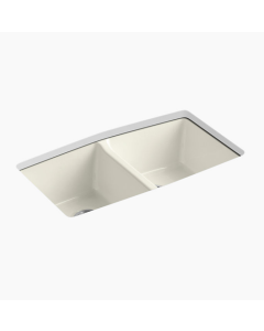 Kohler Brookfield Cast Iron Sink Double Bowl - Bisquit