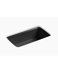 Kohler Cape Dory Cast Iron Sink, Undercounter, 5 Faucet Holes - Black Black