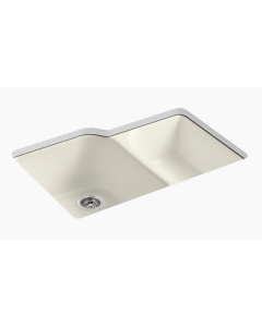 Kohler Executive Chef Under-mount Cast Iron Sink, Drop-In, 4 Faucet Holes - Bisque