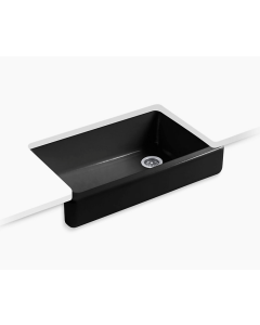 Kohler Whitehaven Cast Iron Sink, Apron Front Fits 36" Cabinets - Black Black