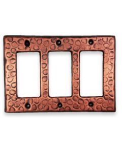 Copper Slider/Rocker Wall Plate Triple Outlet