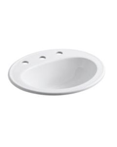 KOHLER® Pennington® drop-in lavatory, 8" Widespread Faucet Holes