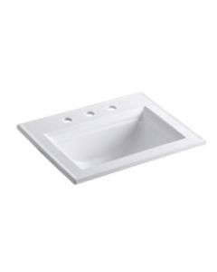 KOHLER® Memoirs® Stately drop-in lavatory sink, 8" Widespread Faucet Holes