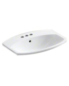 KOHLER® Cimarron® drop-in lavatory sink, 4" Centerset Faucet Holes