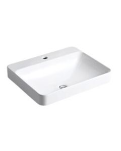 KOHLER® Vox® Vessels above-counter lavatory, 1 Faucet Hole - White