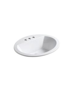 KOHLER® Bryant® oval drop-in lavatory sink, 4" Centerset Faucet Holes
