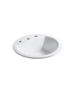 KOHLER® Bryant® round drop-in lavatory sink, 8" Widespread Faucet Holes