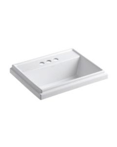 KOHLER® Tresham™ rectangular drop-in lavatory sink, 4" Centerset Faucet Holes