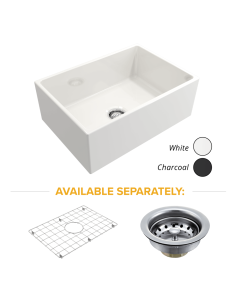 Crestwood 27" Modern Single Bowl Smooth Apron Fireclay Sink