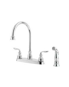 Pfister Avalon Double Handle Kitchen Faucet - Polished Chrome