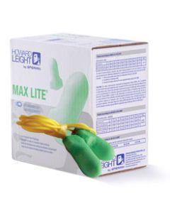 Max-Lite Corded Foam Ear Plugs - Green Box of 100 Packs