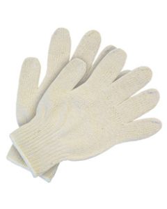 White Knitted Cotton Gloves (6 Pack)