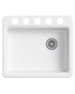 Kohler Riverby Cast Iron Undermount Single-Bowl Kitchen Sink - White