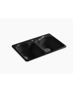 Kohler Hartland Cast Iron Sink, Self-Rimming, 1 Faucet Hole – Black Black