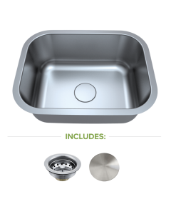 Omni Apollo Pro Medium Single Bowl Stainless Steel Undermount Kitchen Sink - 16ga