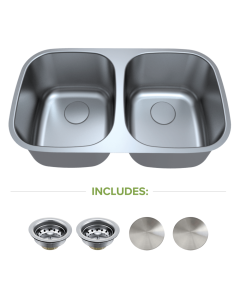 Omni Omega Pro 50/50 Stainless Steel Undermount Kitchen Sink - 16ga