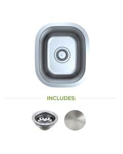Omni Midas Pro Small Single Bowl Stainless Steel Undermount Kitchen Sink - 18ga