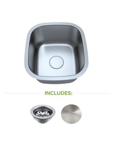 Omni Epsilon Pro Small Single Bowl Stainless Steel Undermount Kitchen Sink - 18ga