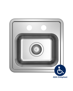 UBuilder Small Single Bowl Drop-in Sink, 22ga ADA Compliant