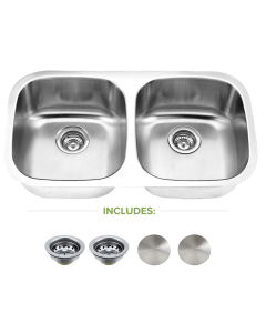 UBuilder Series U227A-PSF Double Equal Bowl Undermount Sink *Pearl Satin Finish*