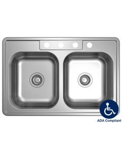 UBuilder 50/50 Drop-in Kitchen Sink, 22ga ADA Compliant