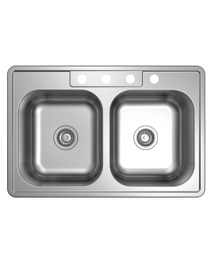 Ubuilder U375 Drop-In 50/50 18-Gauge Stainless Steel Sink