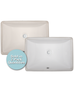 Ubuilder Series UCR50 Undermount Rectangular Porcelain Ceramic Sink (16" x 11" I.D. x 6" D.)