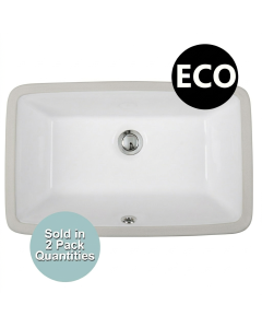 Ubuilder Series UCR58-ECO Undermount Rectangular Porcelain Ceramic Sink (18-1/2" x 11" I.D x 5-1/2" D.)