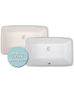 Ubuilder Series UCR58 Undermount Rectangular Porcelain Ceramic Sink (18-1/2" x 11" I.D x 5-1/2" D.)