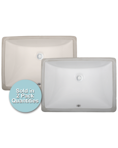 Ubuilder Series UCR60 Undermount Rectangular Porcelain Ceramic Sink (18" x 13" I.D. x 6" D.)