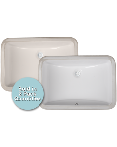 Ubuilder Series UCR80 Undermount Rectangular Porcelain Ceramic Sink (18-1/2" x 12-1/4" I.D. x 7" D.)