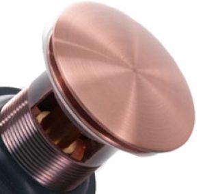 Antique Copper Pop-Up Drain With Overflow
