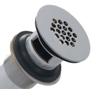 Polished Chrome Grid Drain With Overflow