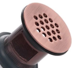 Antique Copper Grid Drain With Overflow