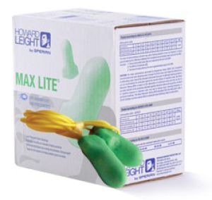 Max-Lite Corded Foam Ear Plugs - Green Box of 100 Packs