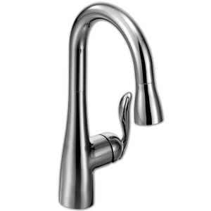 Moen Arbor One Handle High Arc Pull-Down Bar/Entertainment Faucet Chrome