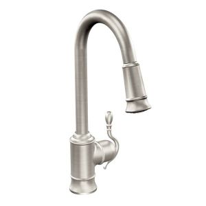 Moen Woodmere One Handle High Arc Pull Down Kitchen Faucet Spot Resist Stainless